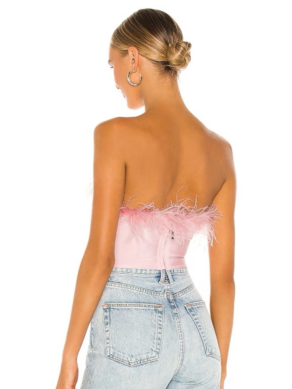 superdown Ramona Pink Feather Bustier Corset Top - Picture 2 of 3